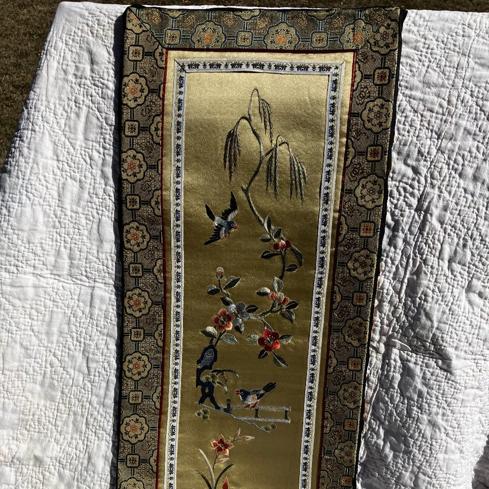 Chinese silk embroidered panel